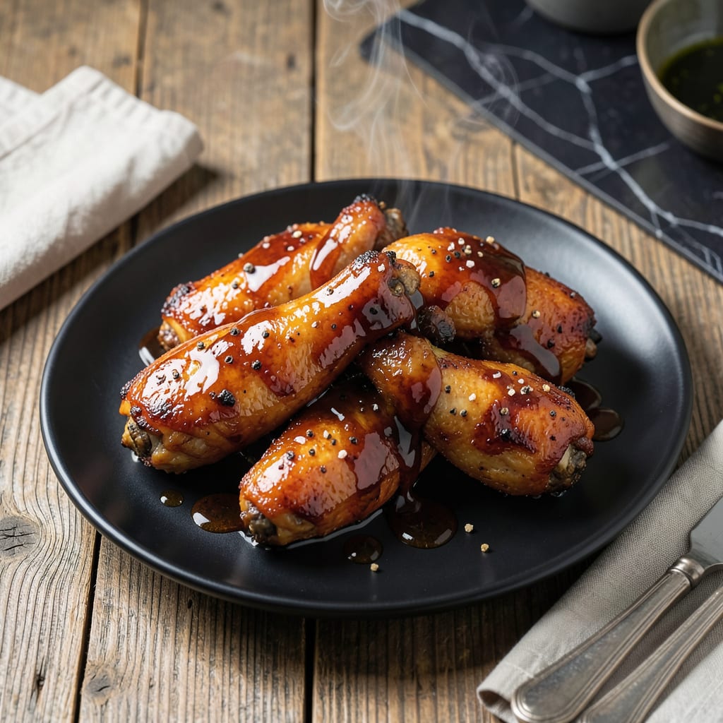 Comprehensive chicken wings with bbq sauce and maple syrup recipe visual reference