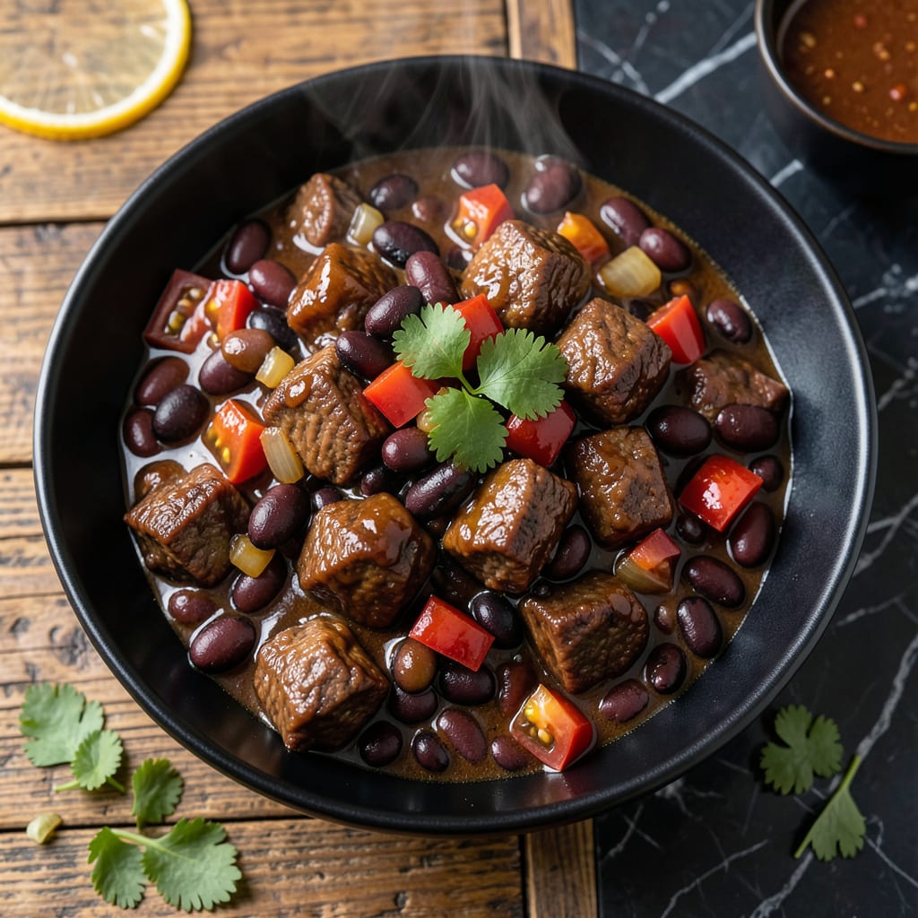 Chili Recipe With BBQ Sauce: Smoky Sweet Hearty Bowl example with annotations