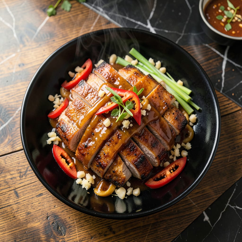 Visual representation of chinese bbq pork tenderloin recipe