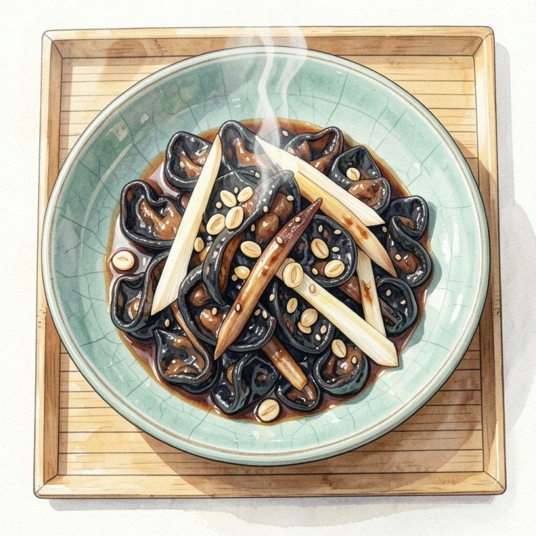 chinese black fungus recipe illustration with key details