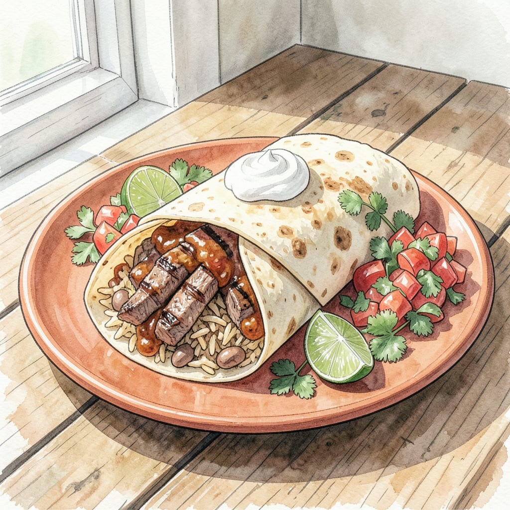 Chipotle Steak Burrito Recipe: Smoky, Spicy Flavor in Every Bite example with annotations