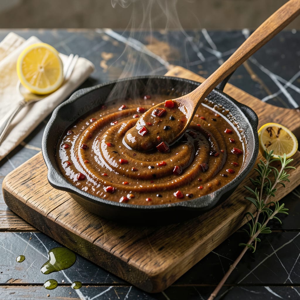 chipotle whiskey bbq sauce recipe illustration with key details