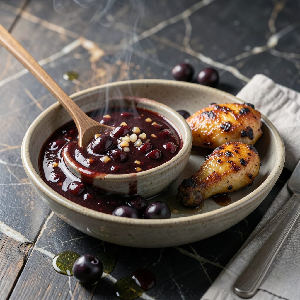 Visual representation of Chokecherry BBQ Sauce Recipe: Wild Berry Sweetness With Smoky Depth