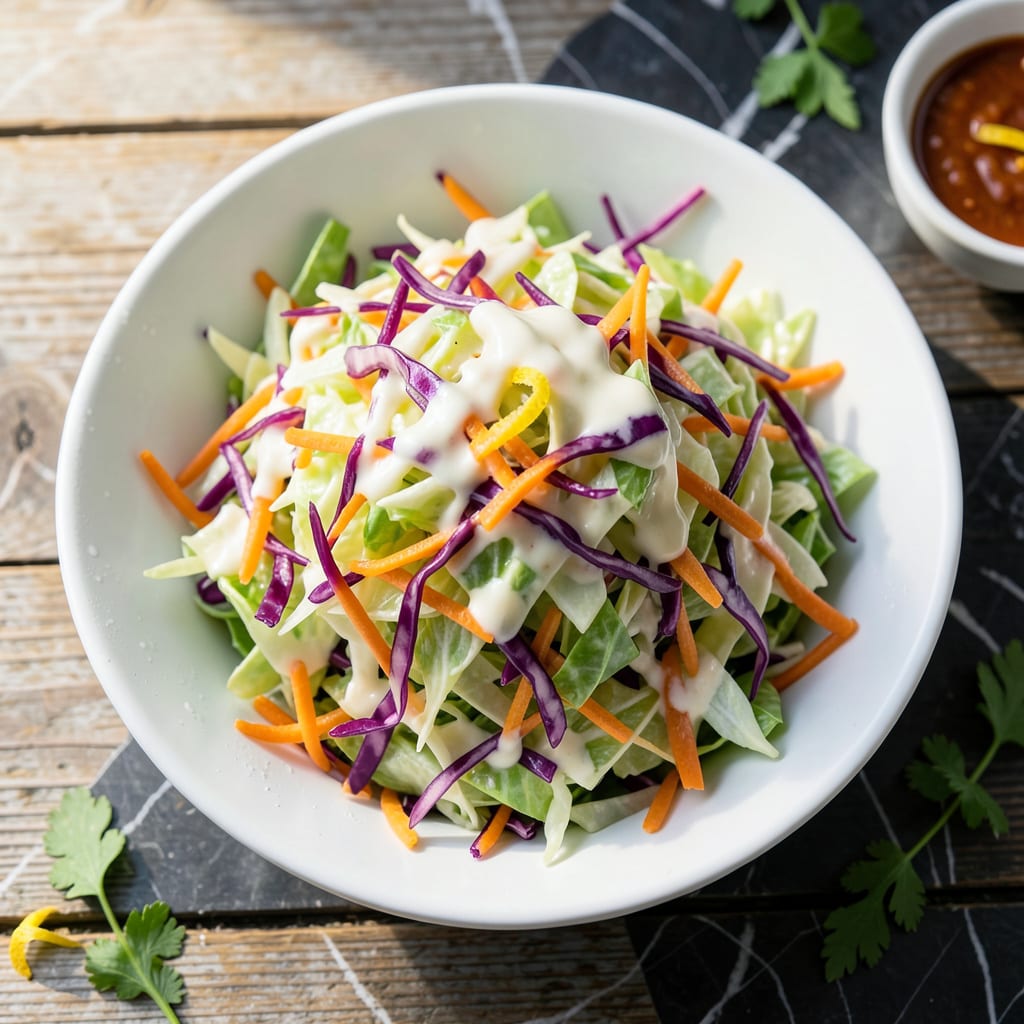 Coleslaw Recipe for BBQ Pork: Crunchy Tangy Topping for Pulled Pork example with annotations