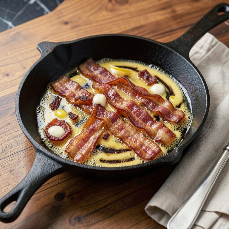 Comprehensive cooking bacon in butter visual reference