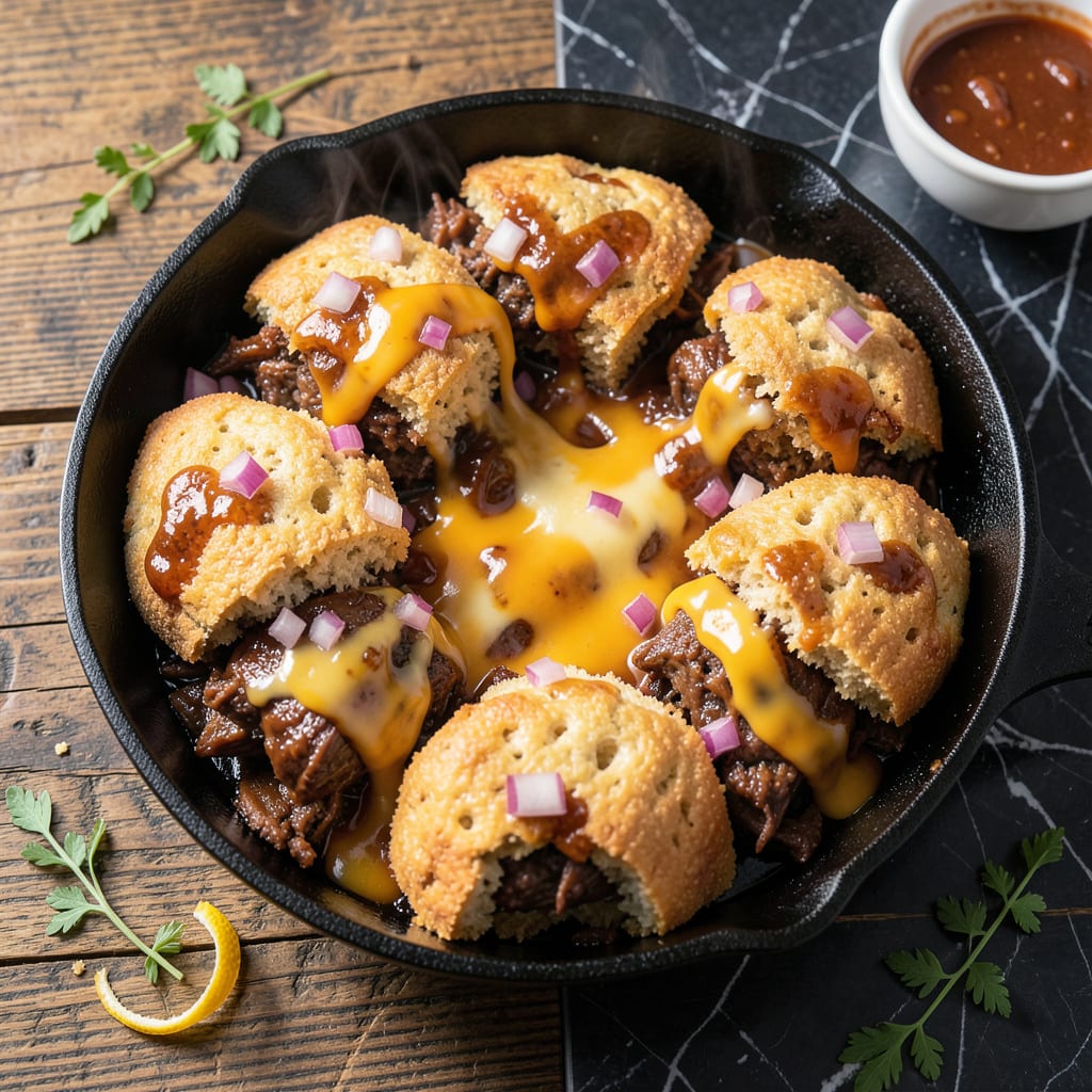 Cornbread BBQ Pulled Pork Popper Recipe: Spicy Sweet Bites With Cheesy Centers example with annotations