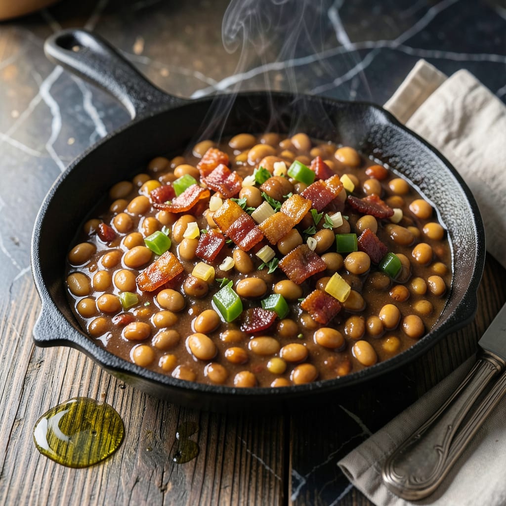 Cowboy Beans Recipe With BBQ Sauce: Smoky Sweetness in Every Bite example with annotations