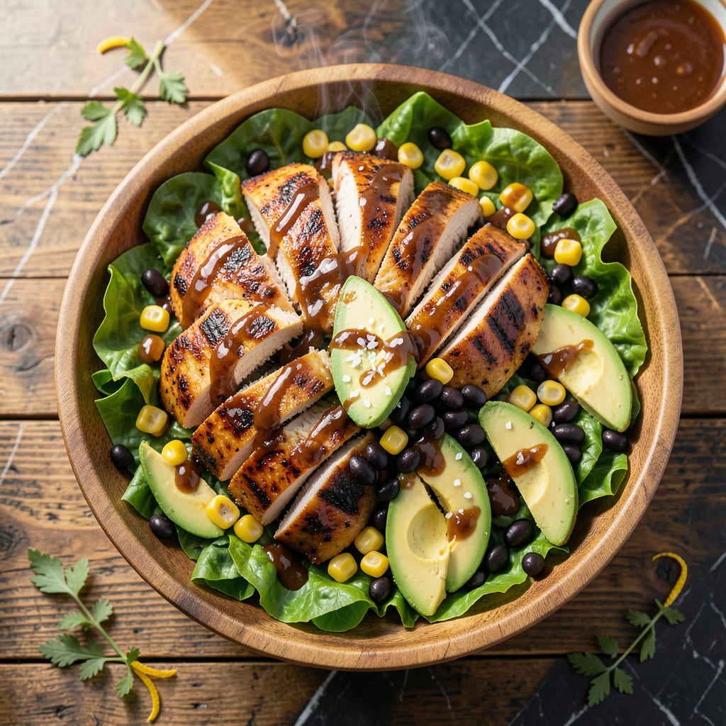CPK BBQ Chicken Salad Copycat Recipe: Smoky Crunch With Tangy Dressing example with annotations