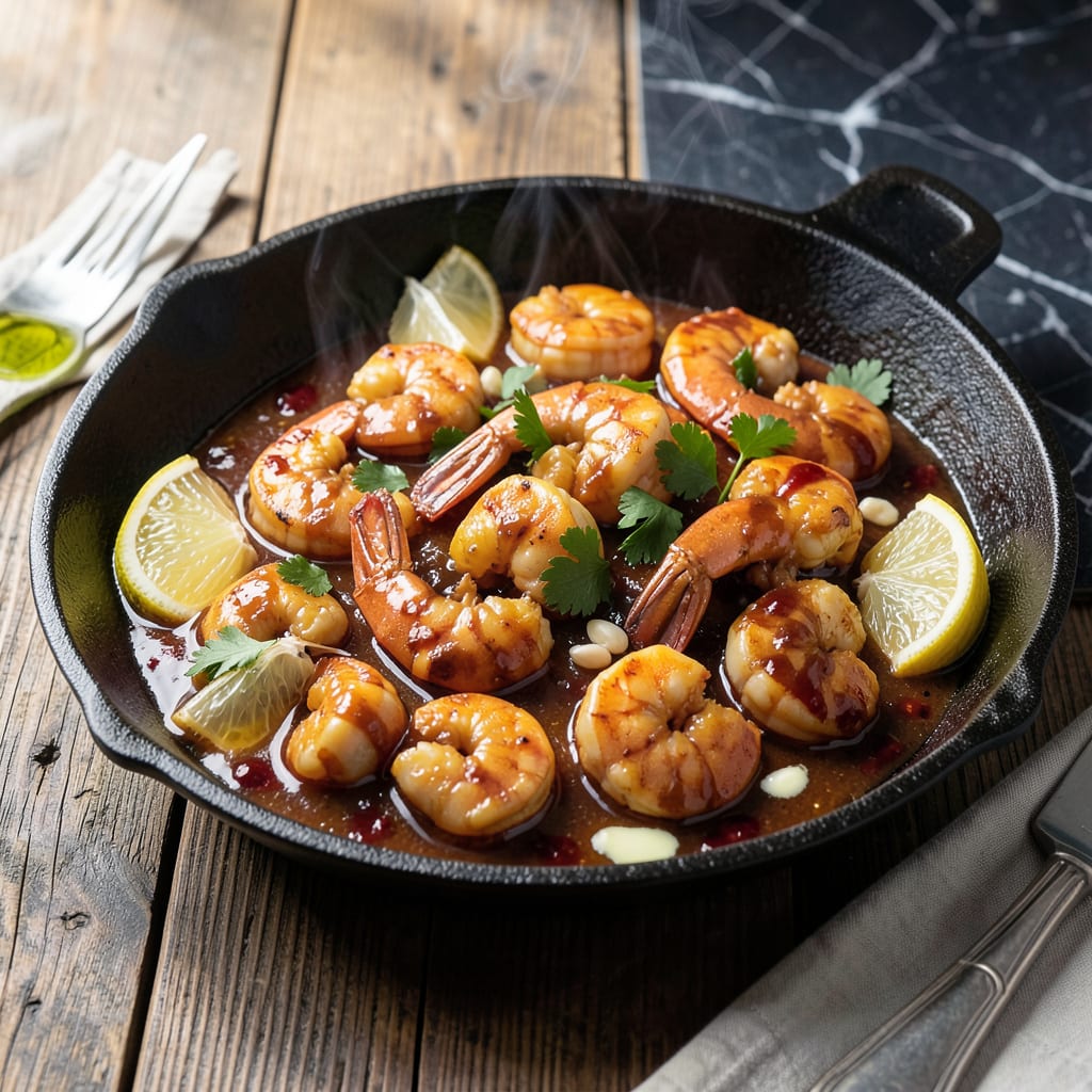 crazy johnnys bbq shrimp recipe illustration with key details