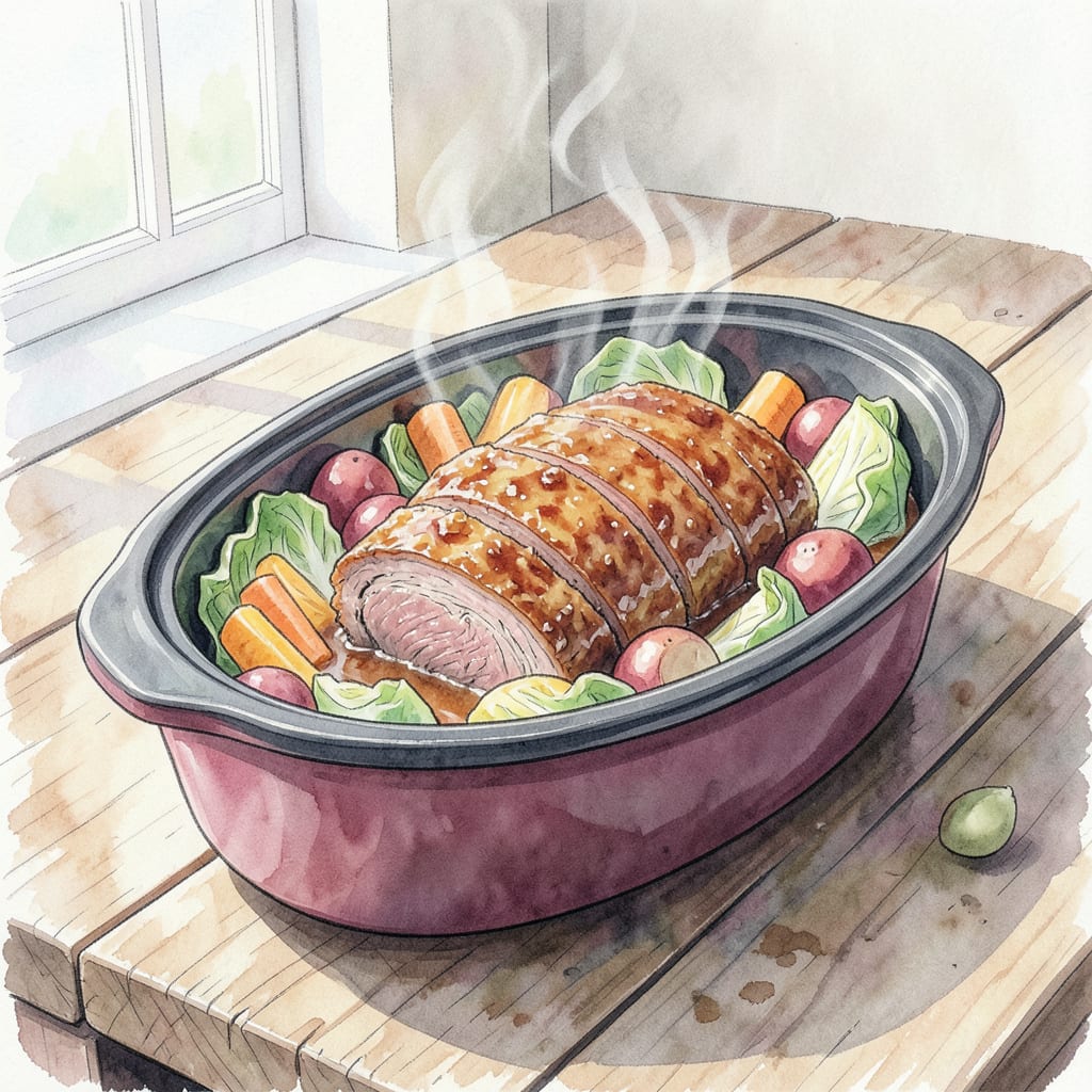 Visual representation of Crock Pot Corned Beef and Cabbage Recipe: Tender Comfort Food in One Pot