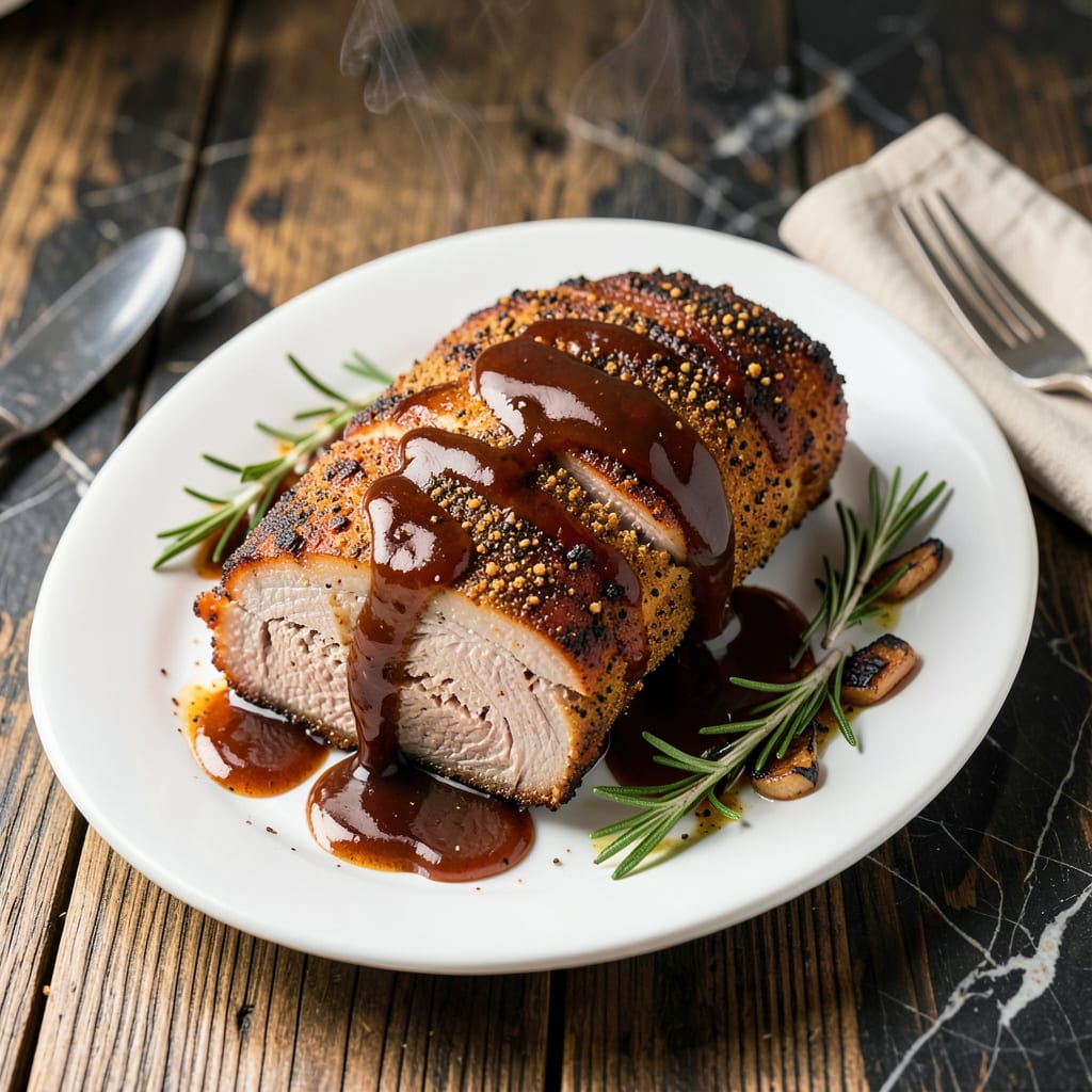 Crockpot BBQ Pork Loin Recipe: Hands Free Sweet and Smoky Feast example with annotations