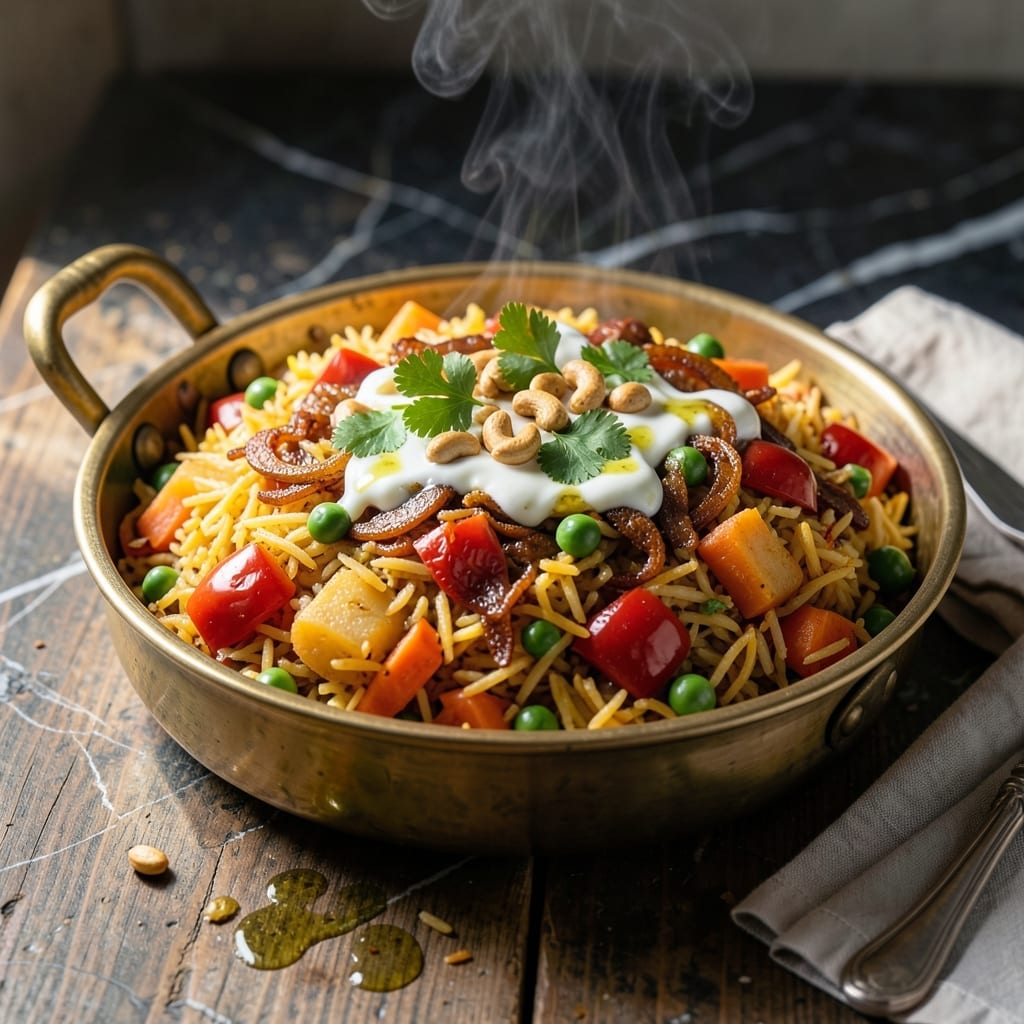 Dum Veg Biryani Recipe in Hindi: Fragrant Basmati with Layered Spices