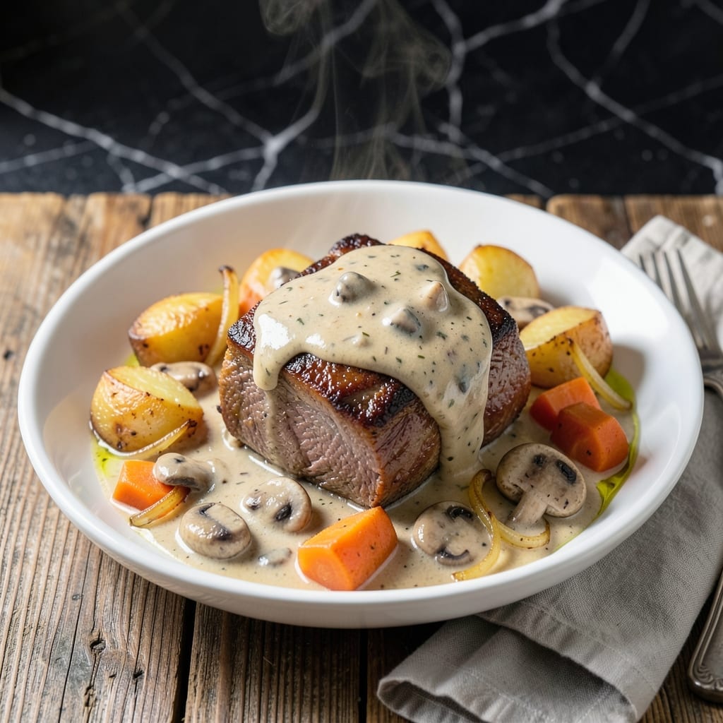 Pot Roast Recipe Slow Cooker Cream of Mushroom: Melt-In-Your-Mouth Braised Beef