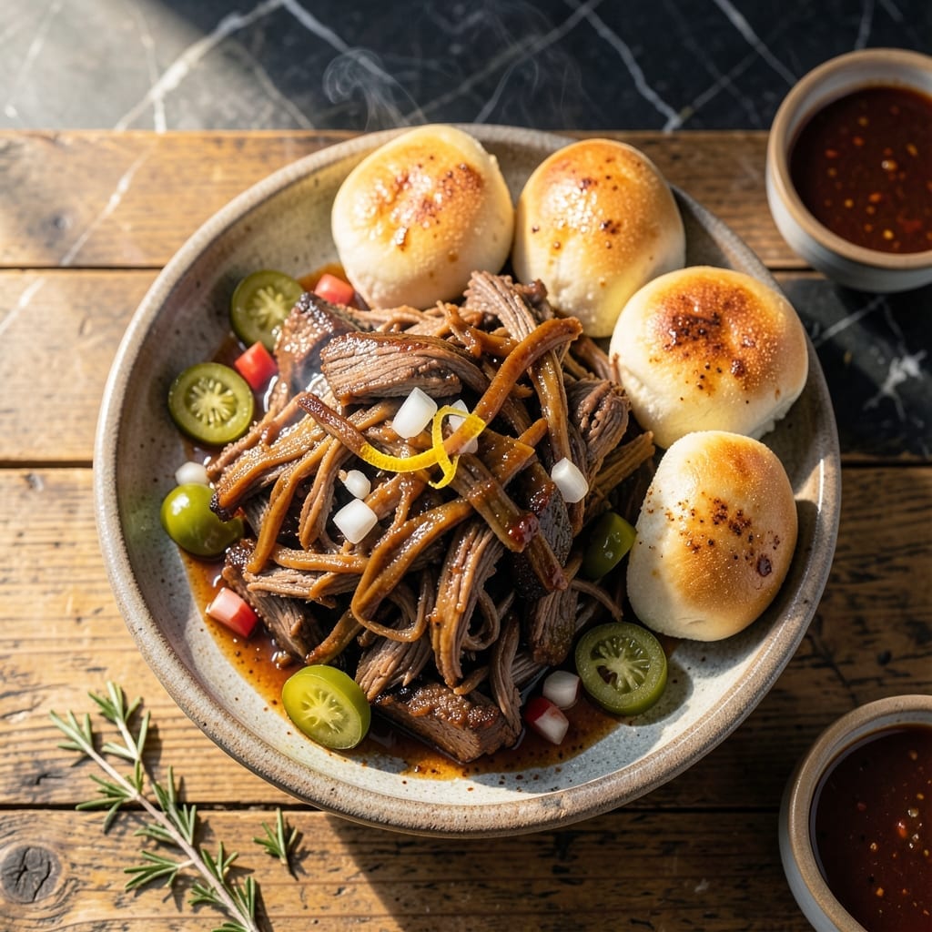 Pulled Beef Barbecue Recipe: Slow-Smoked Melting Tenderness Pulled Beef Barbecue Recipe: Slow-Smoked Melting Tenderness