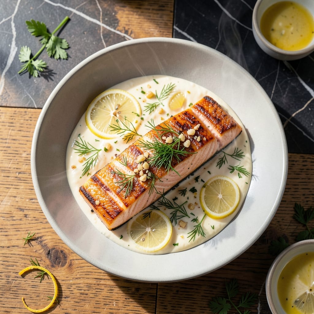 Salmon Recipe With Mayonnaise and Lemon: Zesty Creamy Glaze for Perfectly Cooked Fish