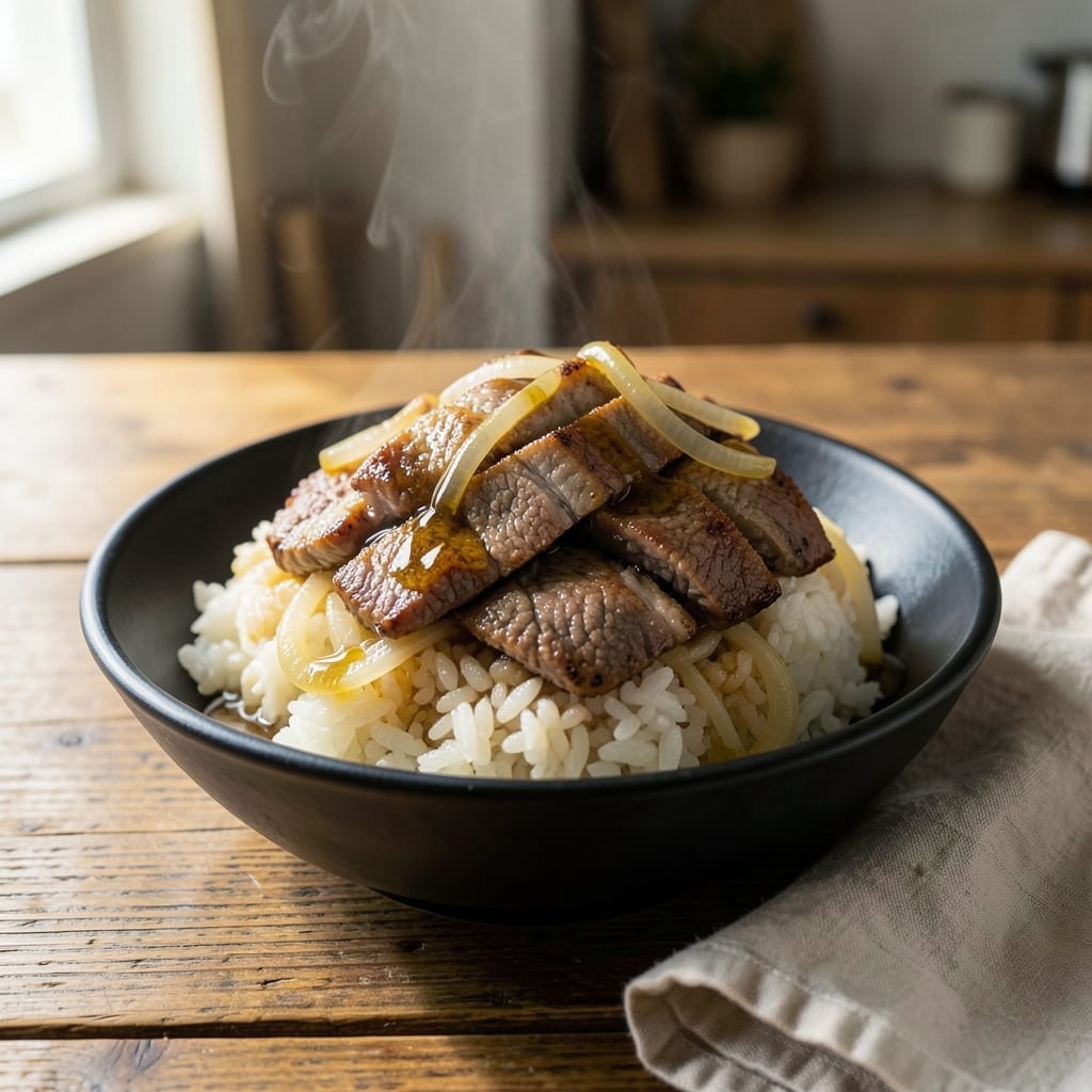 Easy Gyudon Recipe Yoshinoya: Wok-Tossed Beef and Onion Bowl Easy Gyudon Recipe Yoshinoya: Wok-Tossed Beef and Onion Bowl