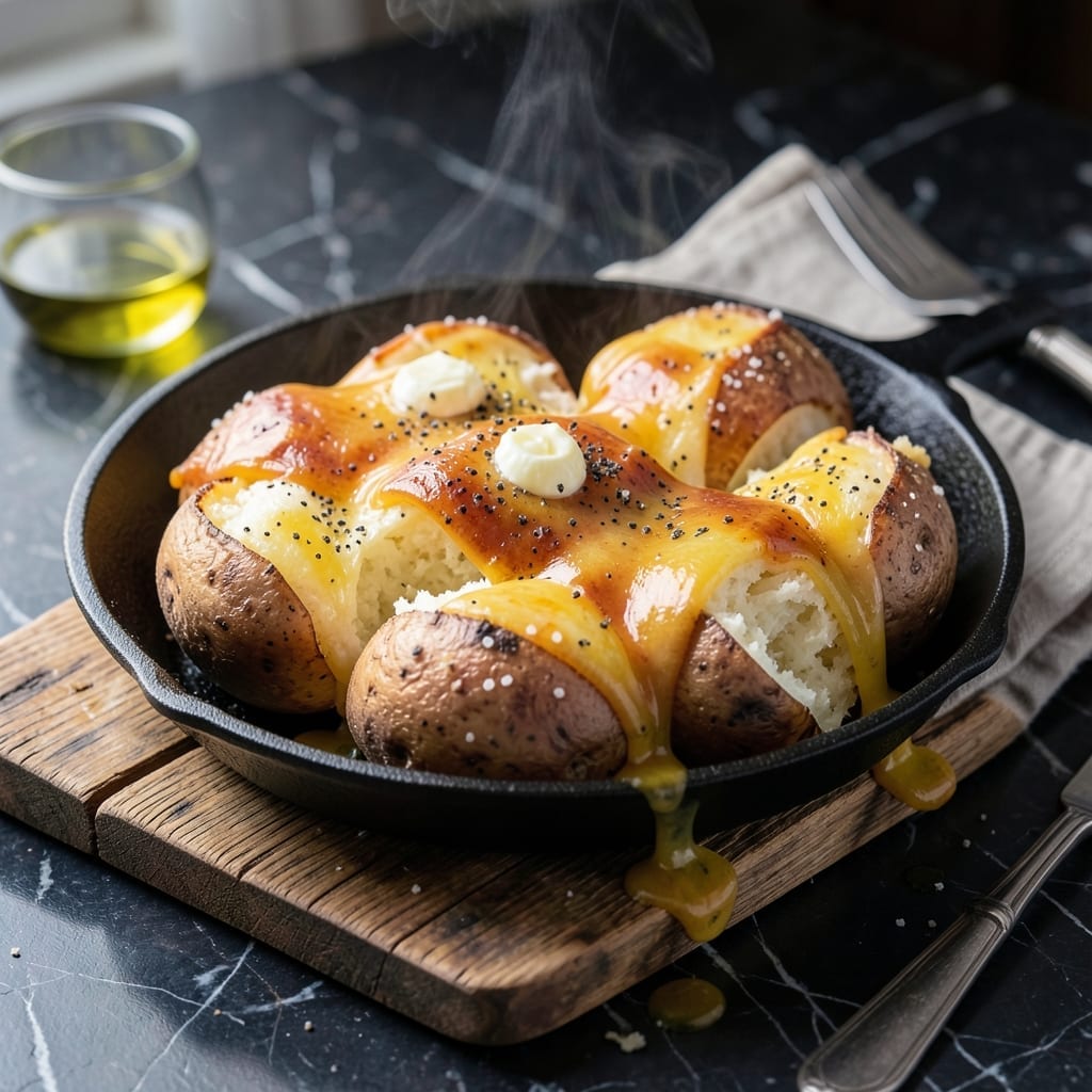 Mission BBQ Baked Cheesy Potatoes Recipe: Smoky Gouda Melt with Crispy Skin