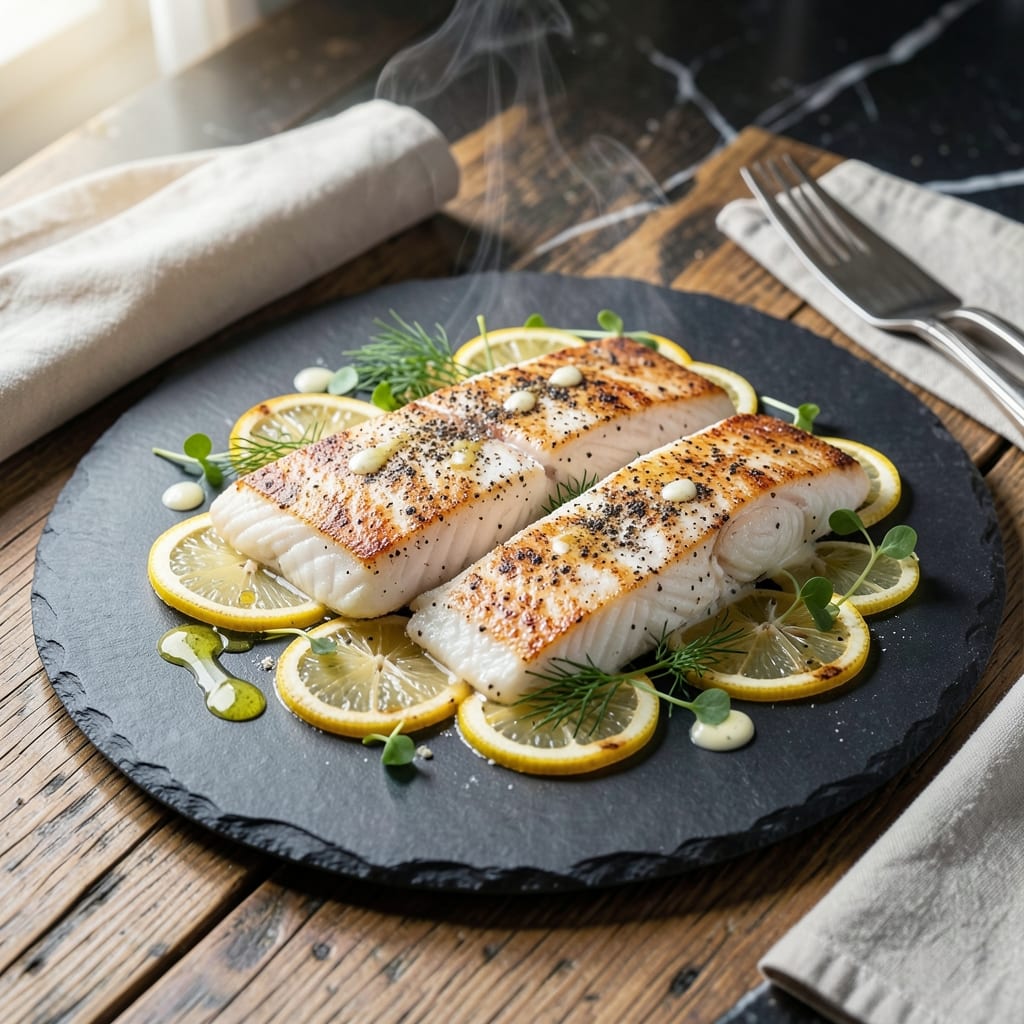 Recipe for Ling Cod Fish: Pan-Seared Flaky White Fillets