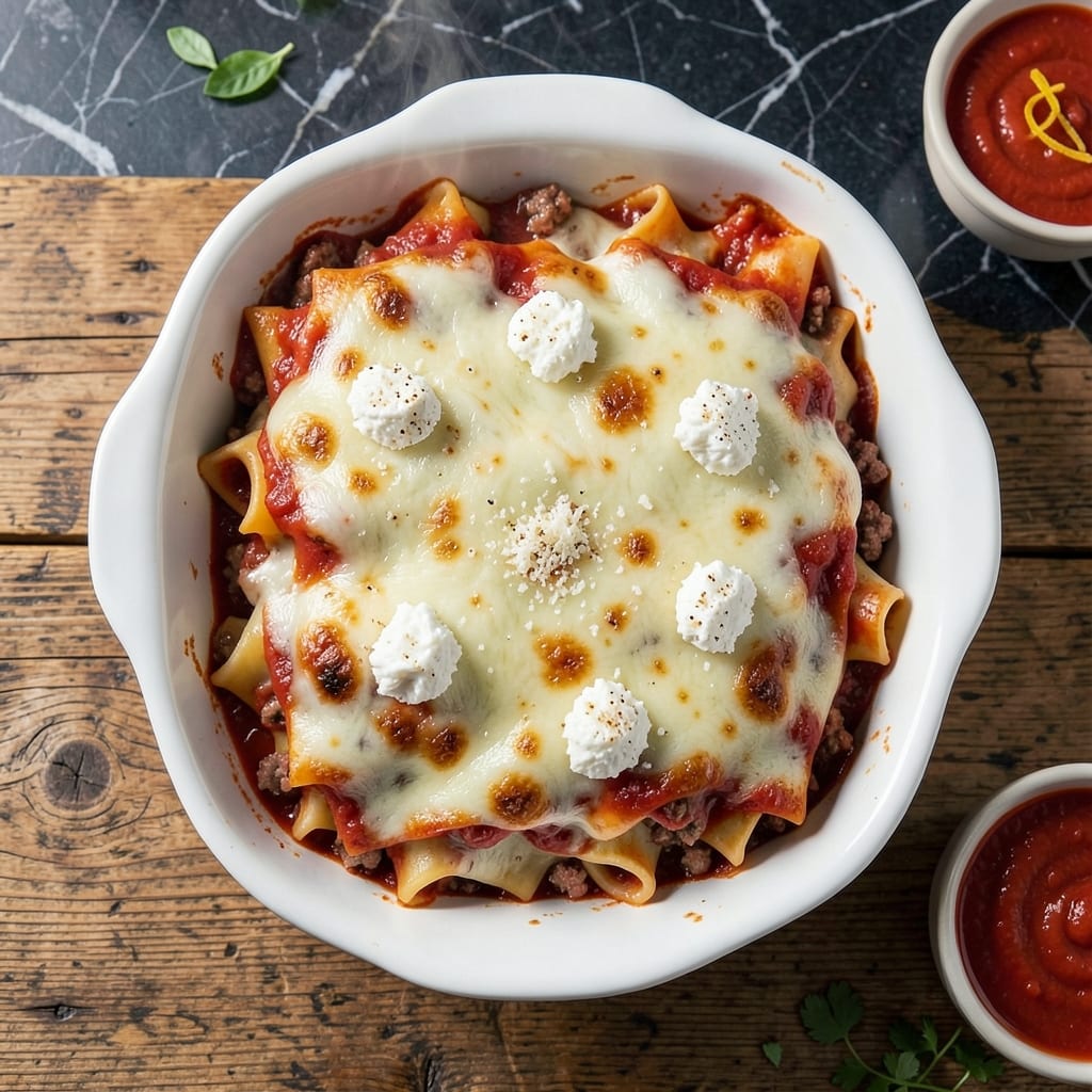 Lasagna Recipe Mozzarella: Triple Cheese Layers With Rich Tomato Sauce
