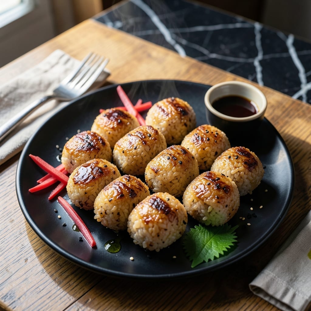 Japanese Grilled Rice Balls Recipe: Crispy Outside, Soft Inside