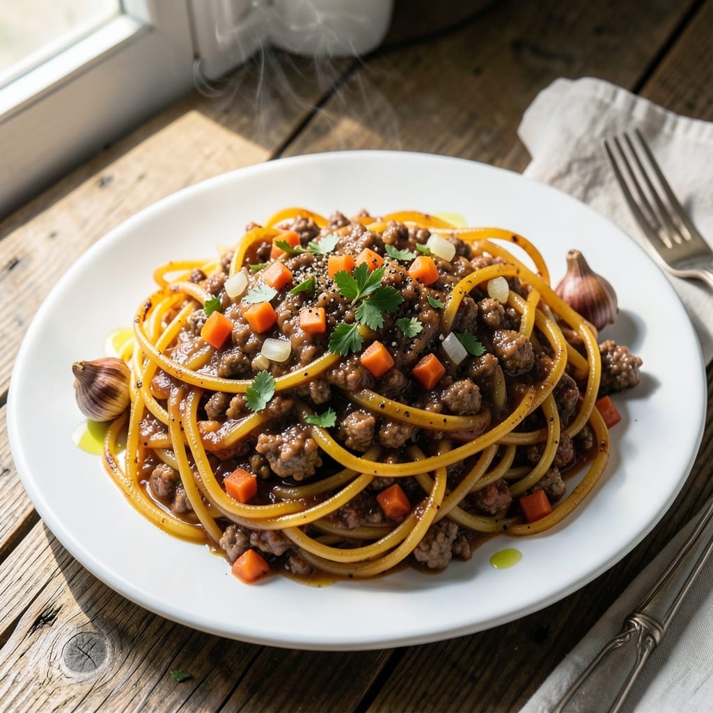 Recipe for Spaghetti Squash With Meat Sauce: Low-Carb Bolognese Twist