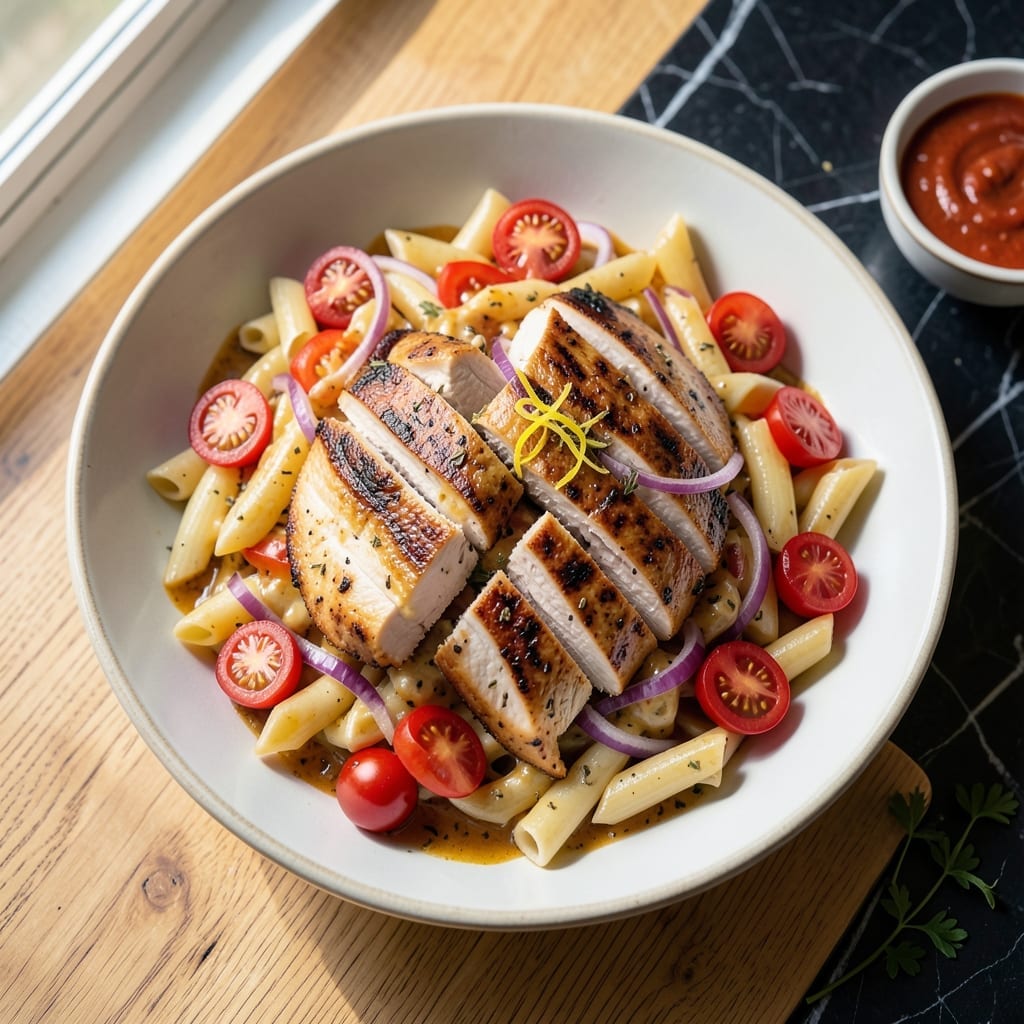 Grilled Chicken Pasta Salad Recipe With Italian Dressing: Charred Protein Meets Al Dente Pasta