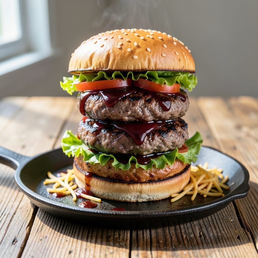 Barbecue Sauce Burger Recipe: Grilled Patties With Sticky Glaze