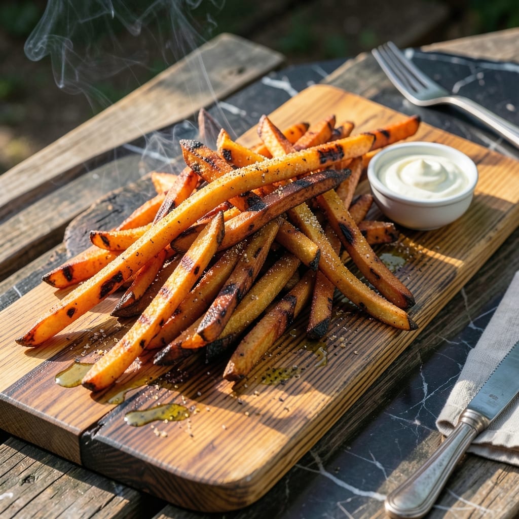 Recipe for Sweet Potato Fries on the Grill: Smoky Char with Caramelized Edges