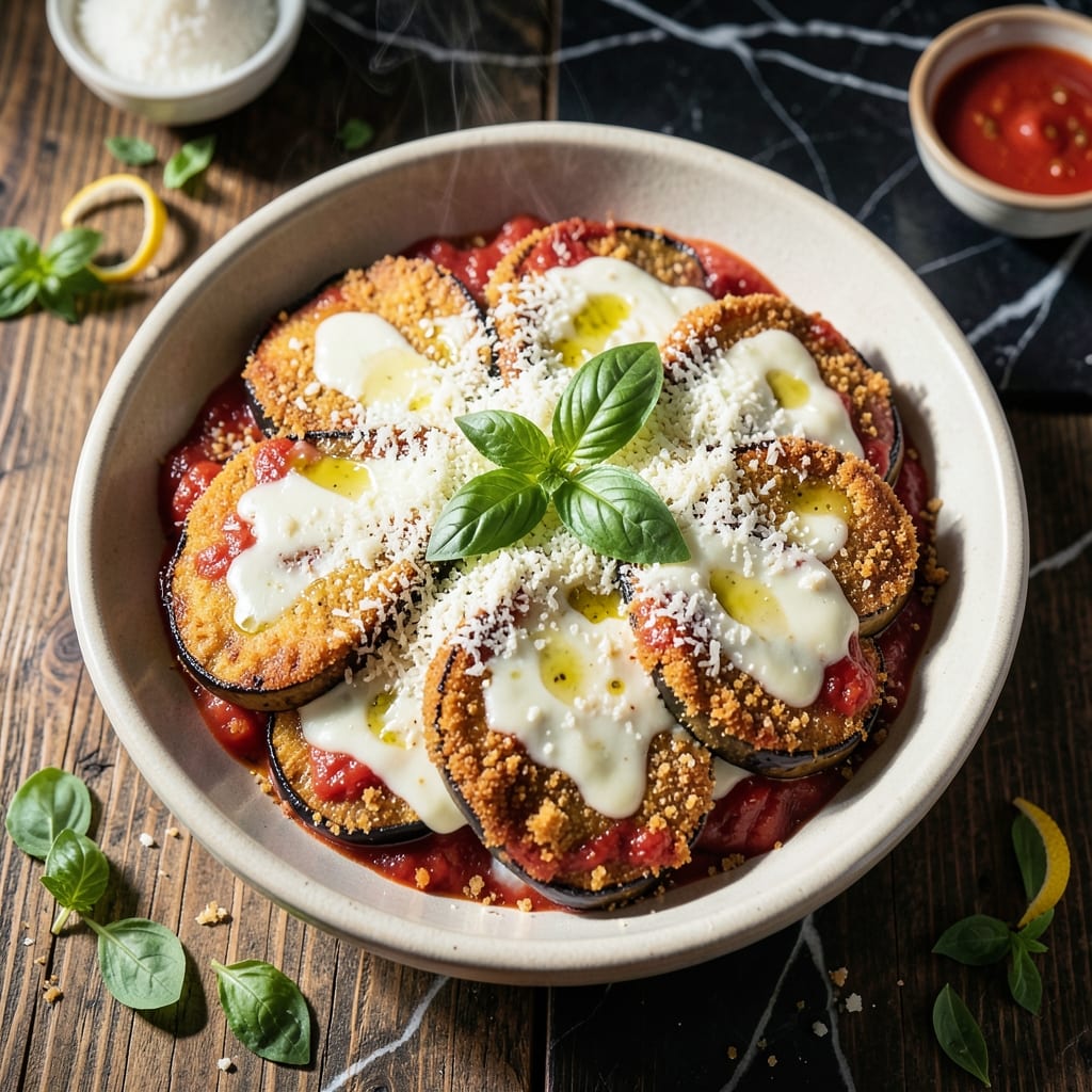 Eggplant Parmesan Recipe Without Eggs: Crispy Breaded Layers and Melty Cheese
