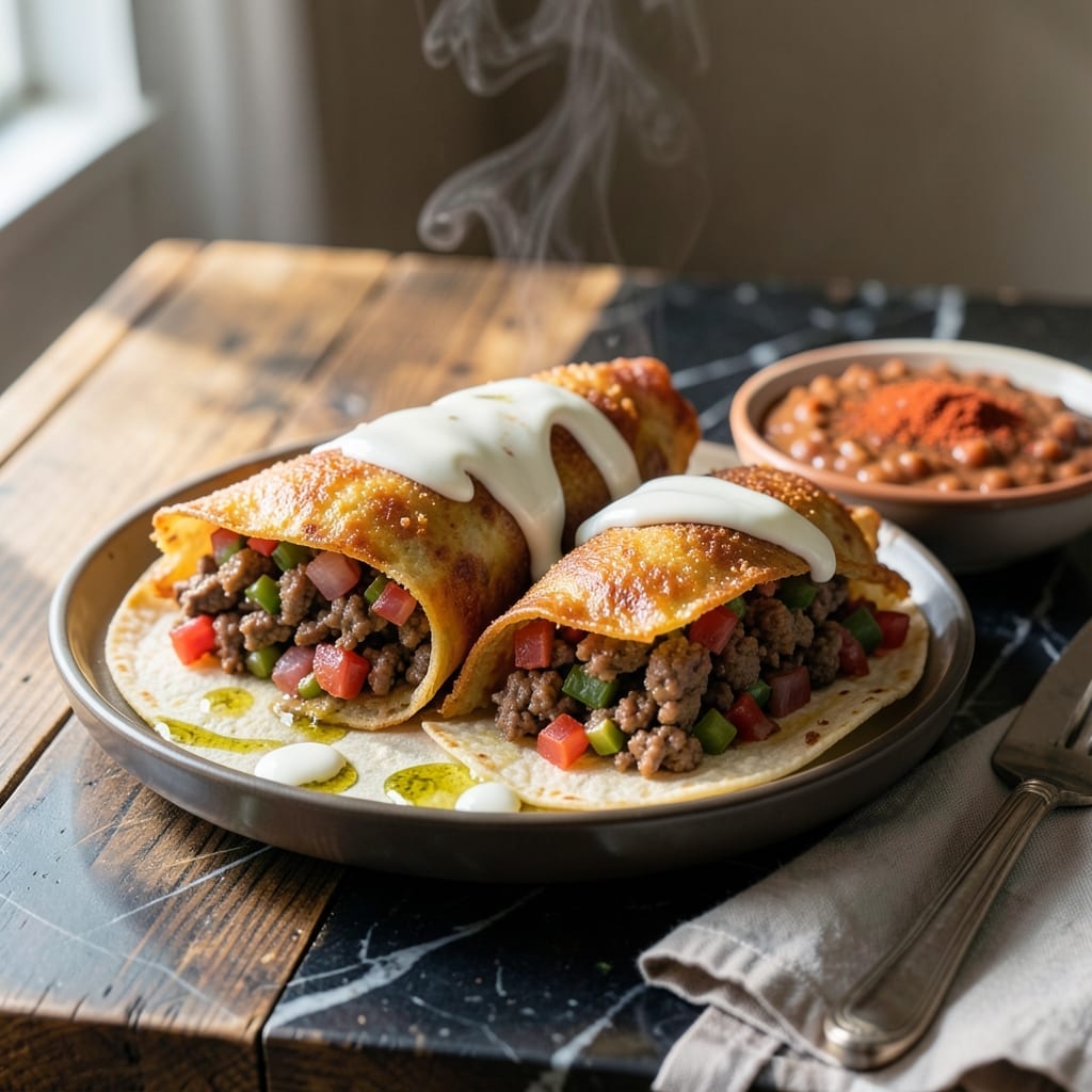 Ground Beef Chimichanga Recipe Deep Fried: Crunchy Shell With Spiced Beef Filling