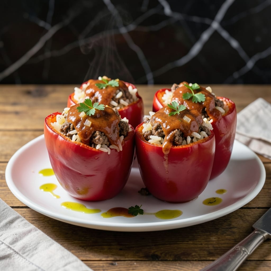 Stuffed Peppers Recipe Natasha's Kitchen: Cheese-Filled Bake with Herbed Rice Stuffed Peppers Recipe Natasha's Kitchen: Cheese-Filled Bake with Herbed Rice