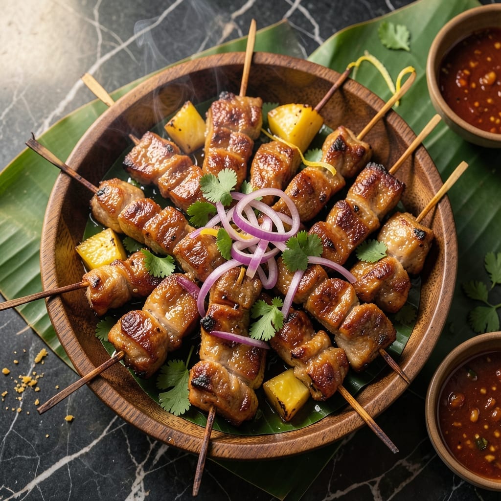 Filipino Pork Barbecue Recipe With Pineapple Juice: Skewered Sweet and Tangy Delight