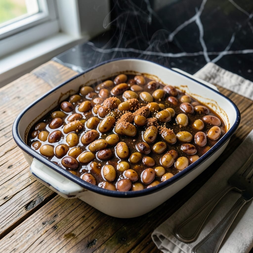 Sweet Baked Bean Recipe: Molten Brown Sugar Swirl