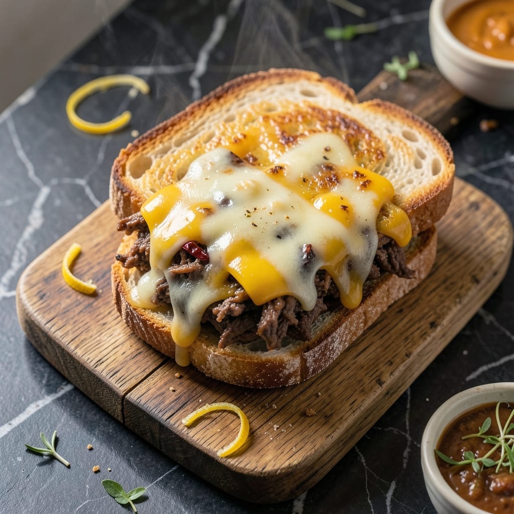 Beef Barbacoa Grilled Cheese Recipe: Melty Spiced Fusion in Minutes