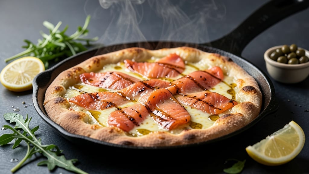 Smoked Salmon Pizza Recipe: Creamy Dill Sauce and Crispy Topping Combo