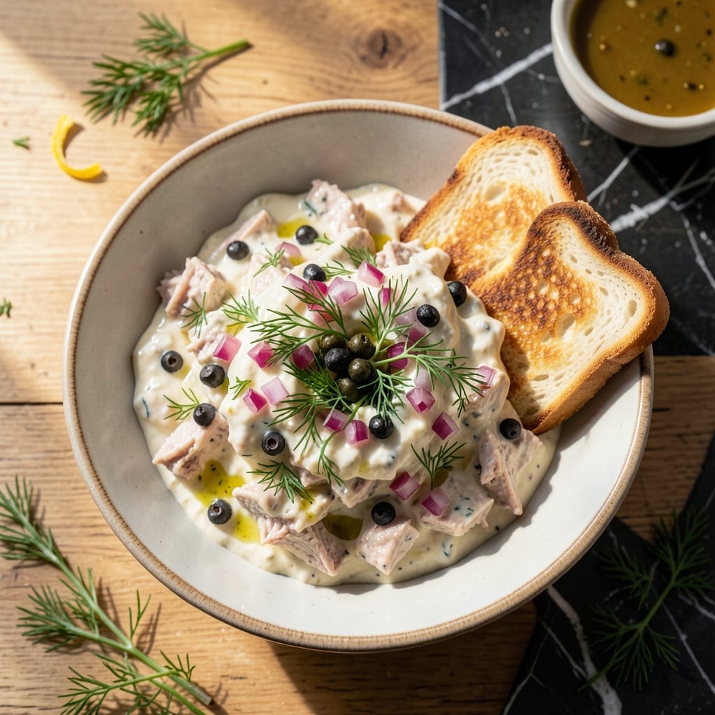 Recipe For Cream Tuna On Toast: Mediterranean-Style Open-Faced Lunch