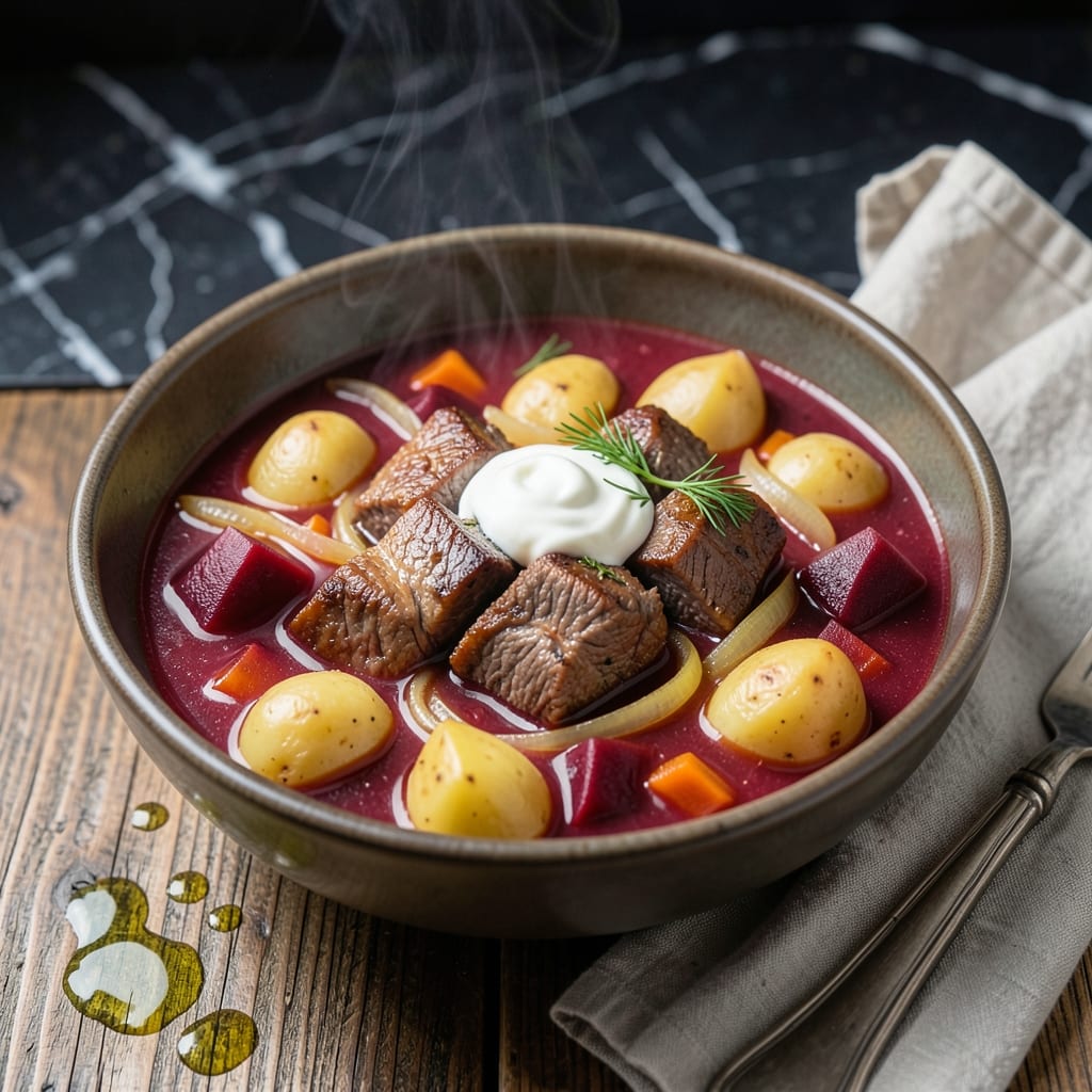 Russian Borscht Recipe With Beef: Hearty Beet and Cabbage Stew Russian Borscht Recipe With Beef: Hearty Beet and Cabbage Stew