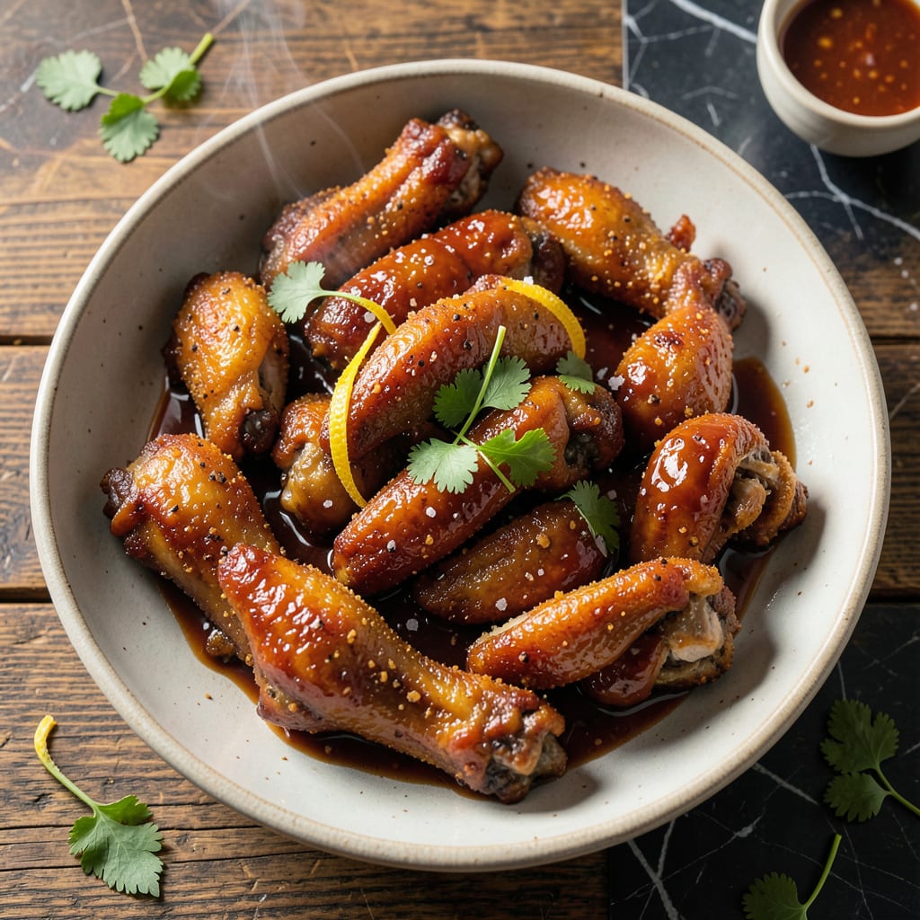 Deep Fried BBQ Chicken Wings Recipe: Ultra Crispy With Sticky Glaze example with annotations