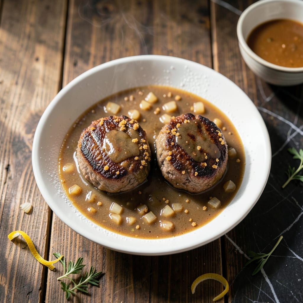 Old Fashioned Salisbury Steak Recipe With Gravy: Homestyle Beef Patties in Rich Onion Sauce