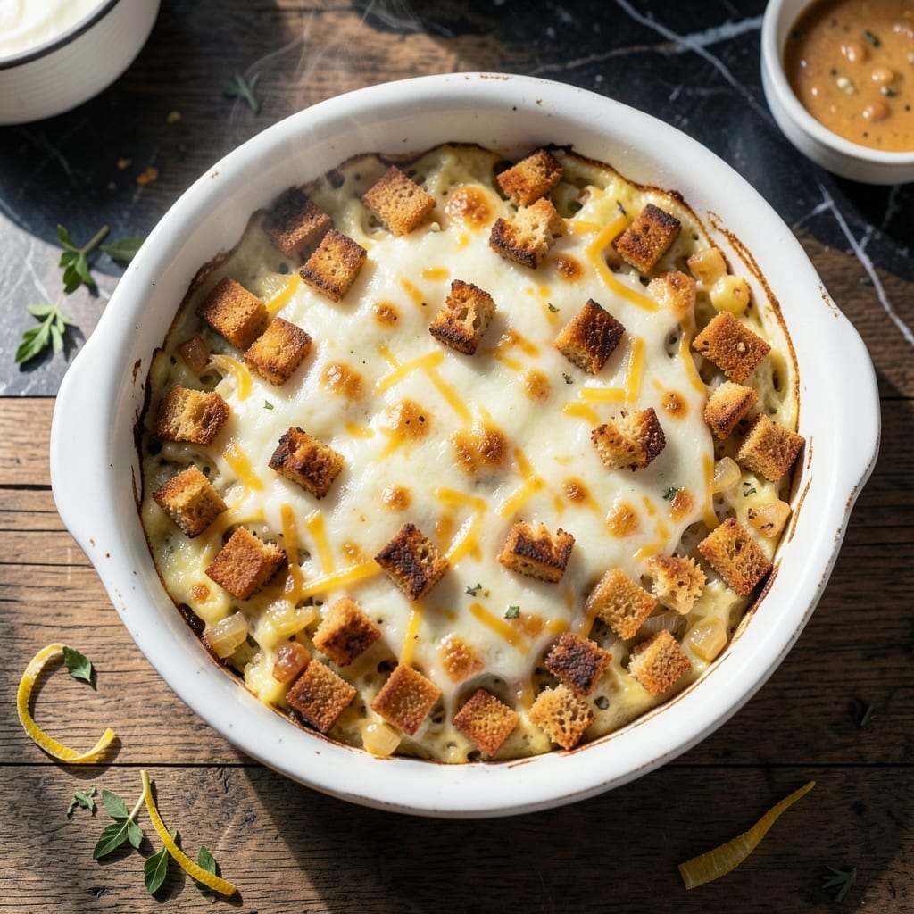 Egg Bake Recipe With Croutons: Savory Breakfast Casserole with Crunchy Topping