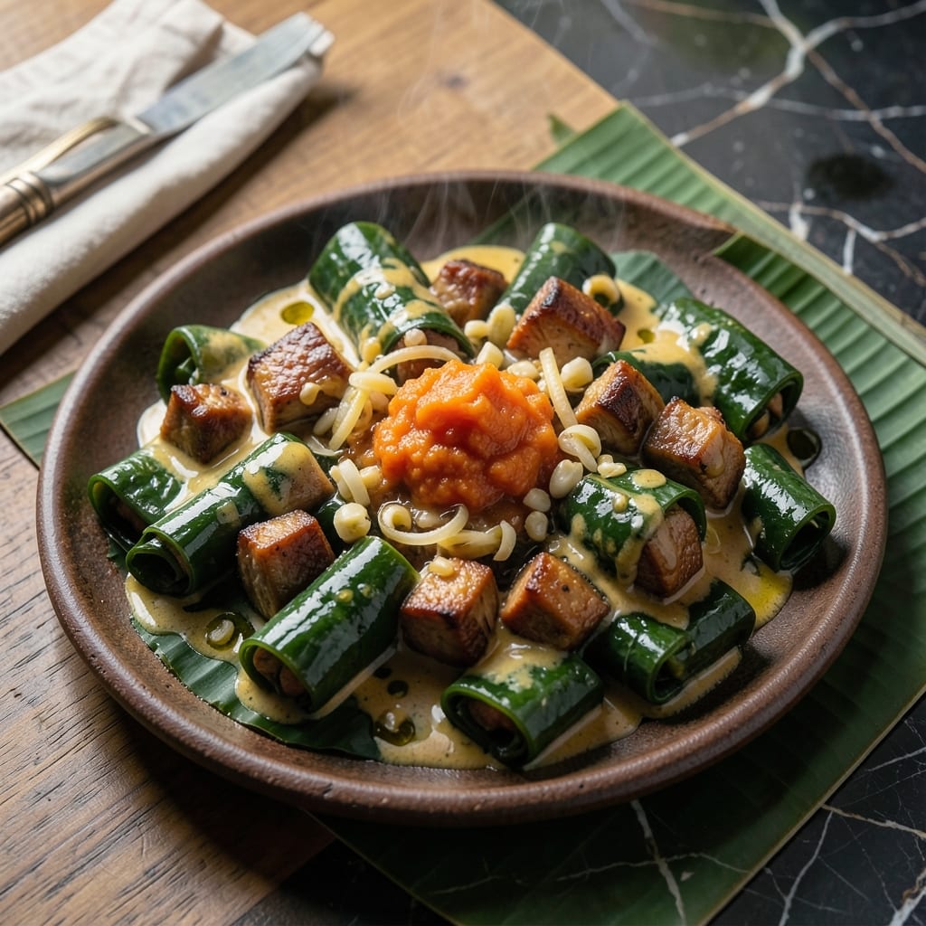 Laing Recipe With Pork Panlasang Pinoy: Taro Leaves in Rich Coconut Milk