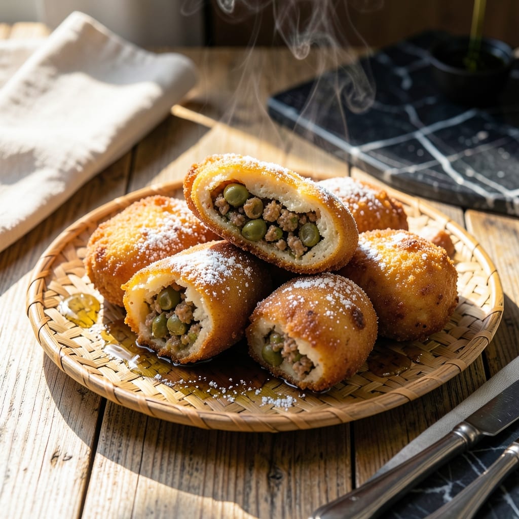 Recipe for Alcapurrias Puerto Rican: Crispy Yuca Dough with Savory Beef Filling