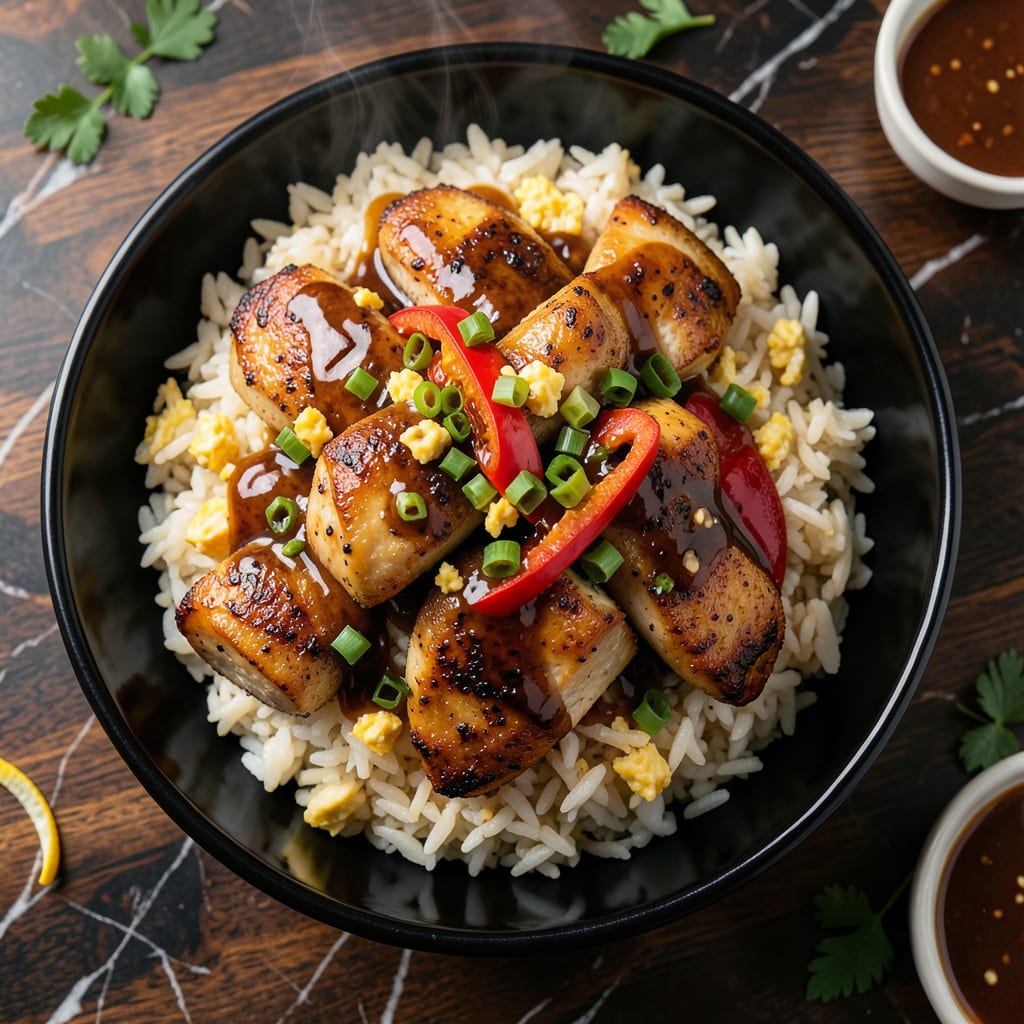 Comprehensive dinosaur bbq fried rice recipe visual reference