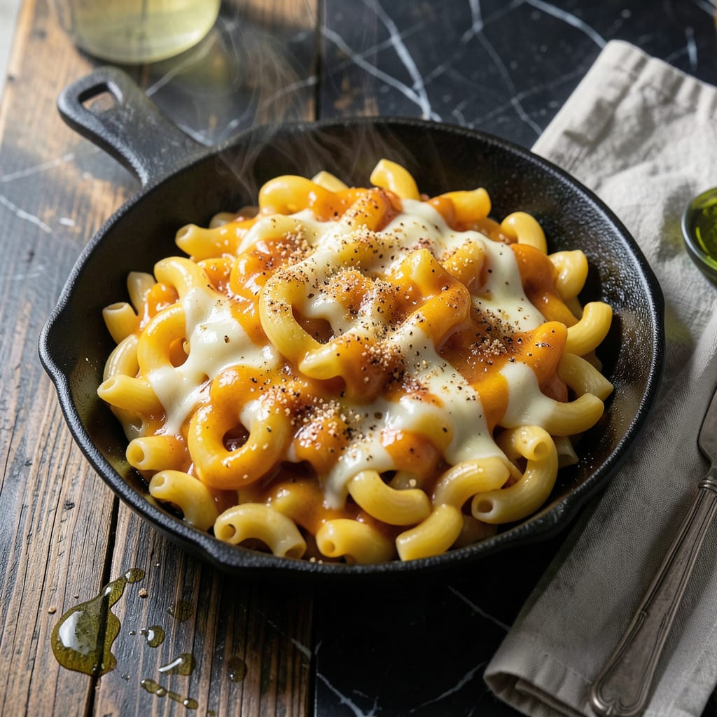 Dinosaur BBQ Mac and Cheese Recipe: Smoky Three Cheese Indulgence example with annotations