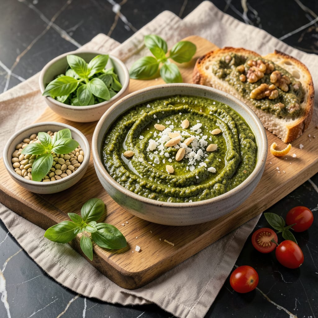 Visual representation of Does All Pesto Have Nuts: Nut Free Alternatives and Ingredient Breakdown