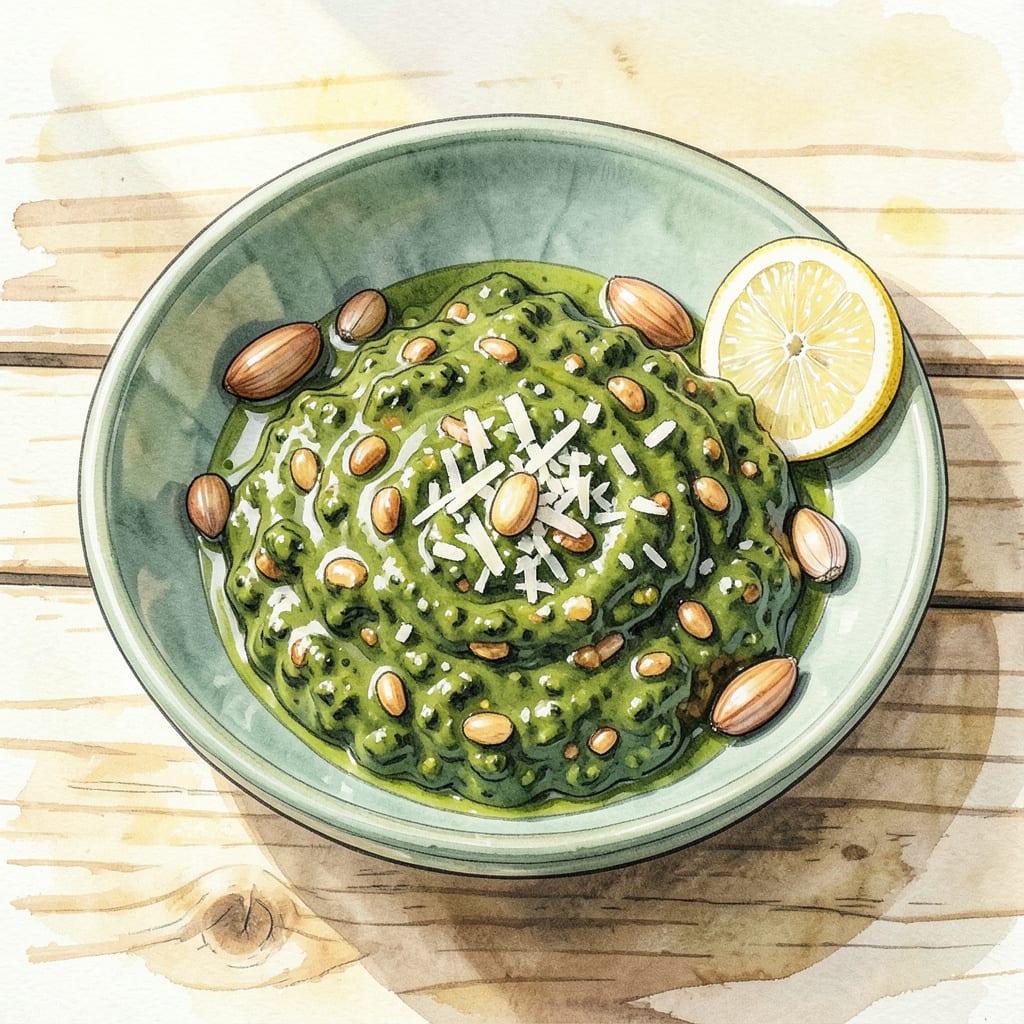 Dried Basil Pesto Recipe: Nutty and Vibrant Without Fresh Herbs illustration with key details