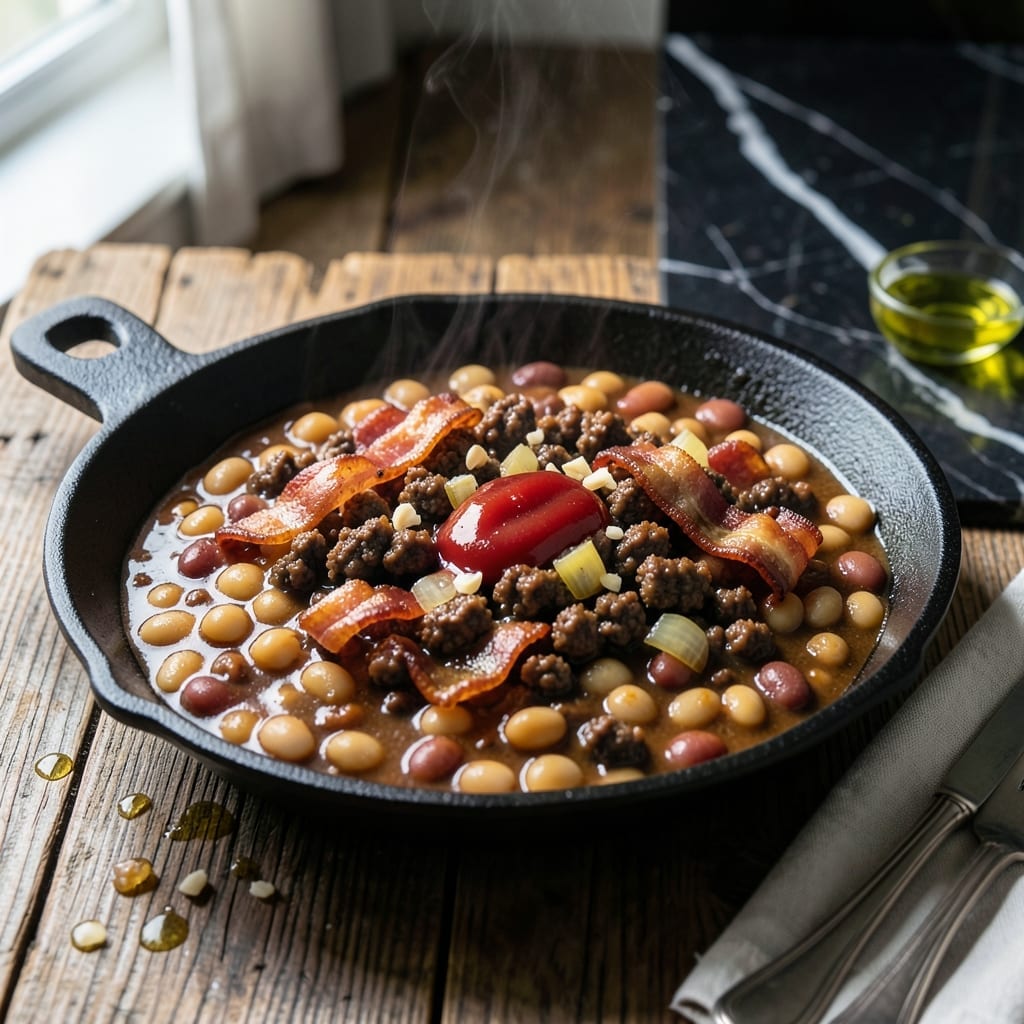 Loaded Baked Beans Recipe With Ground Beef: Smoky One-Pot Heartiness