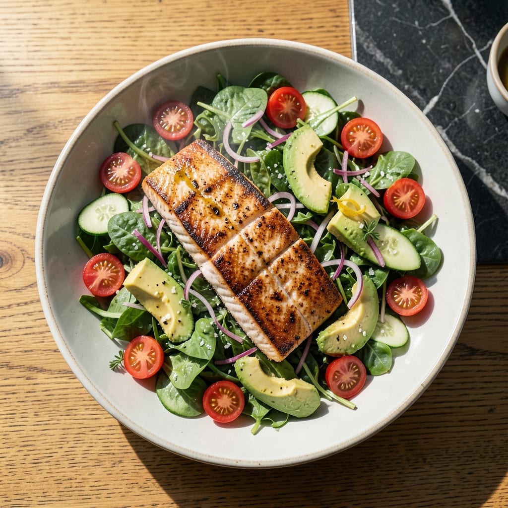 Healthy Grilled Salmon Salad Recipe: Omega-Rich Greens and Protein