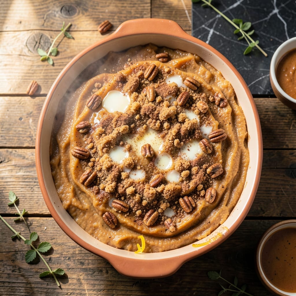 Sweet Potato Casserole Recipe With Canned Yams: Pecan-Topped Holiday Tradition