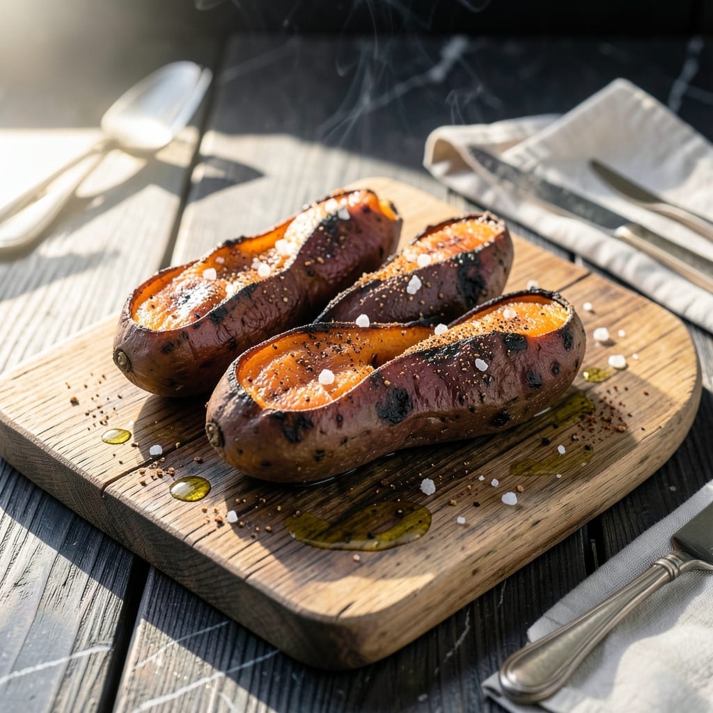 Whole Sweet Potatoes on the Grill Recipe: Smoky Char with Caramelized Centers